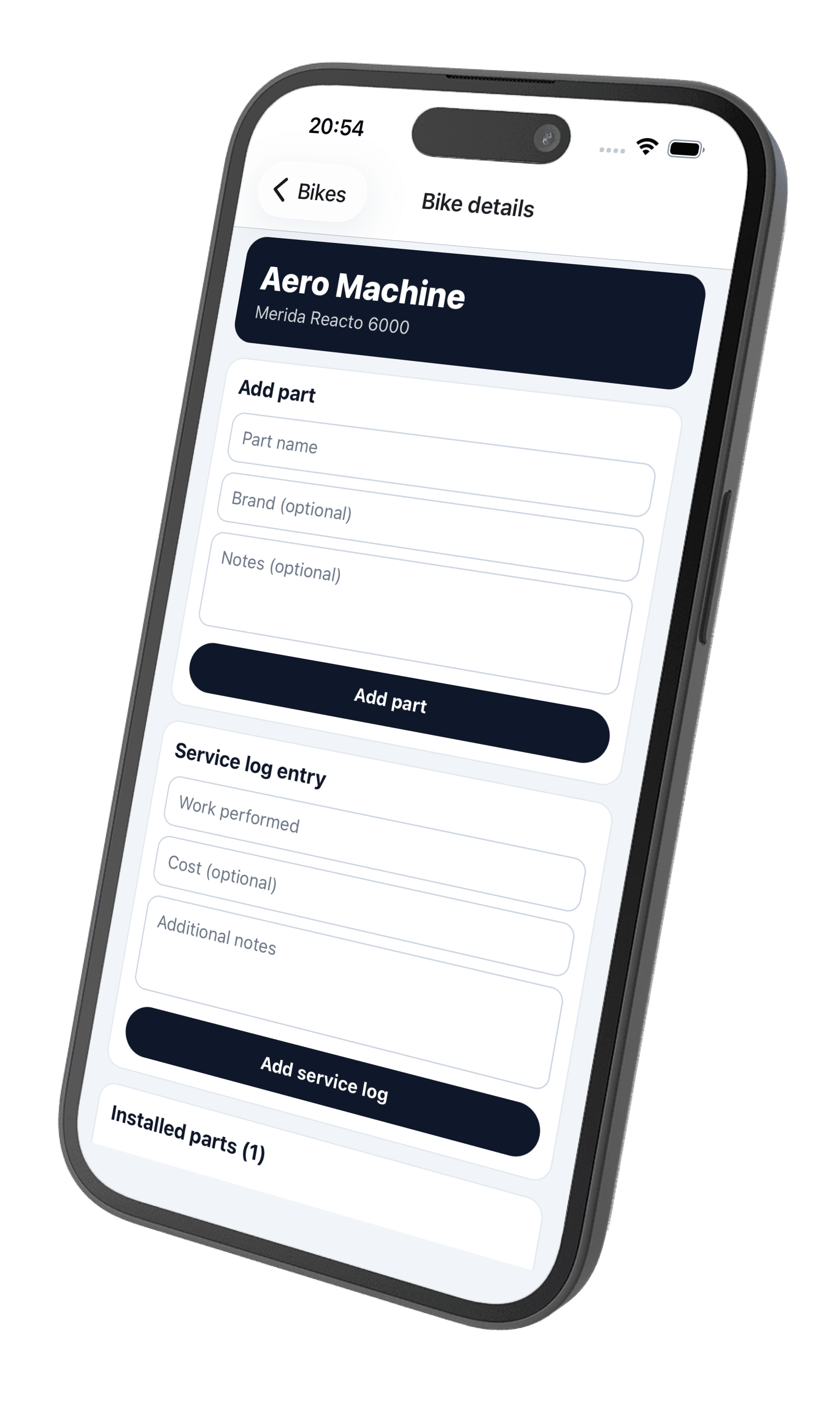 PedalGarage mobile app screen preview